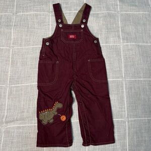 Carter's Y2K Dinosaur Basketball Overalls 12-18 Months Maroon